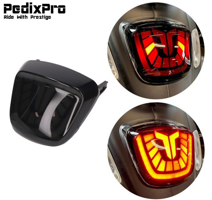LED Tube Achterlicht Vespa Sprint & Primavera – Bull of Tetris | Normaal of Moving | Mat & Glans Zwart Rand | PedixPro®