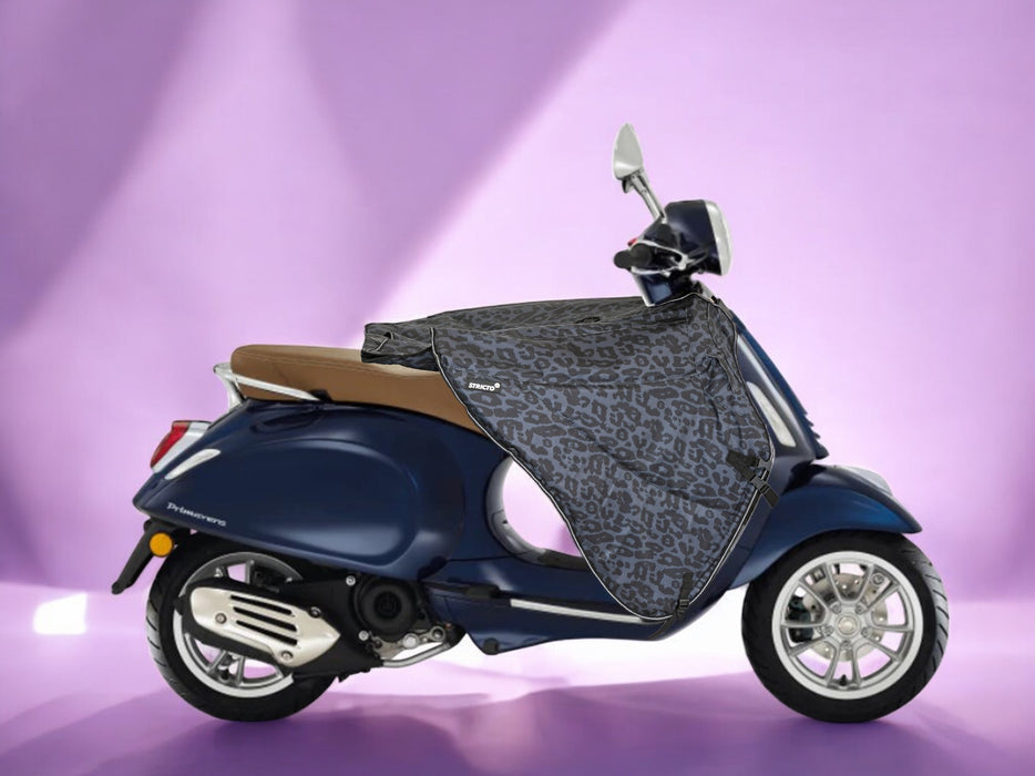 Stricto Premium Vespa beenkleed scooter - Leopard Grey