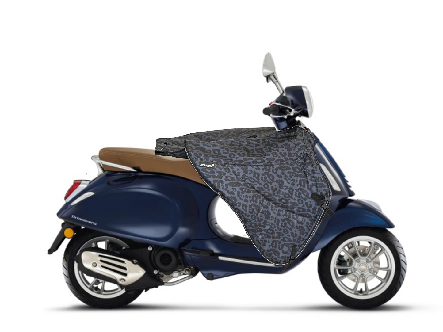 Stricto Premium Vespa beenkleed scooter - Leopard Grey