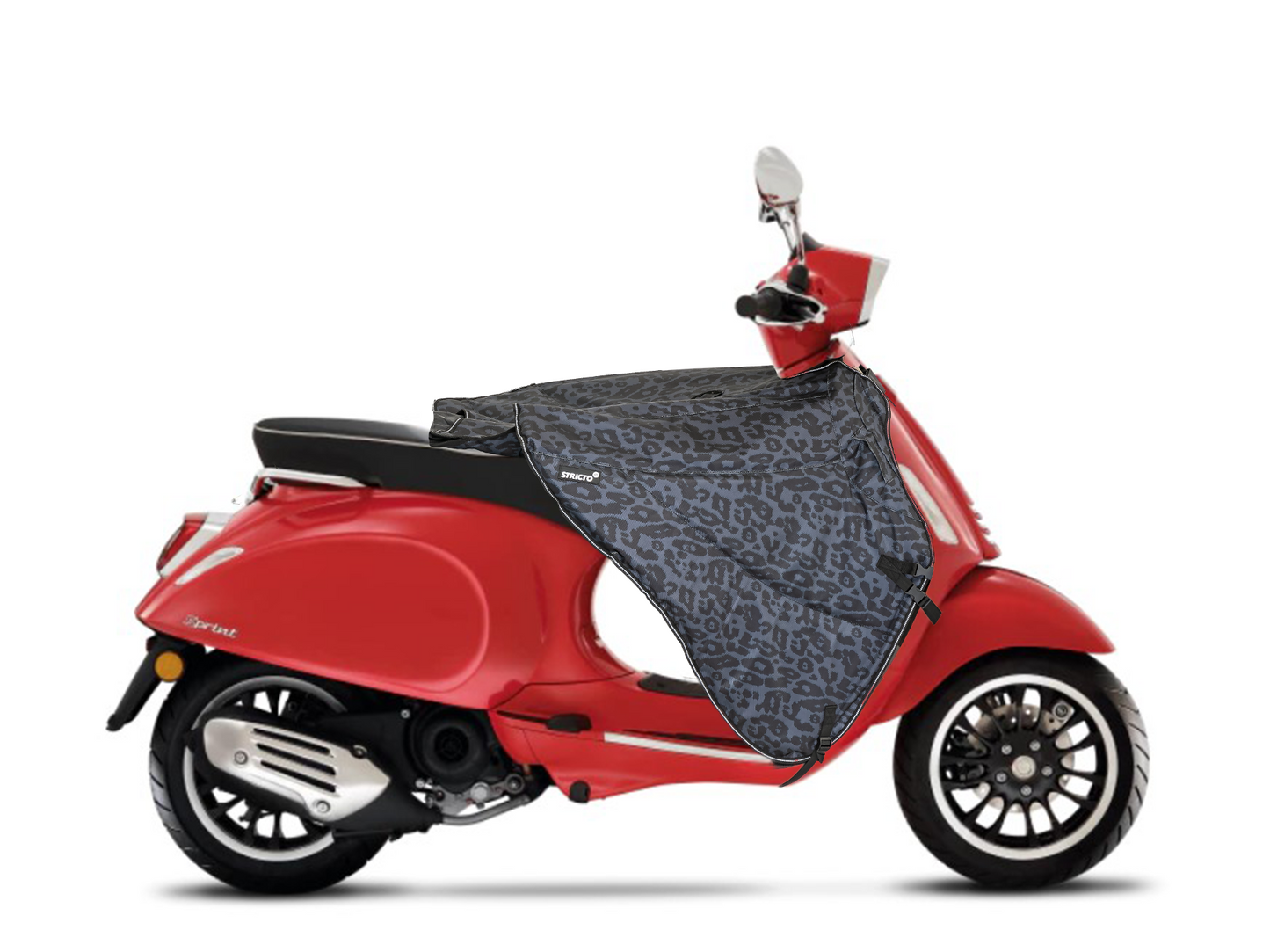 Stricto Premium Vespa beenkleed scooter - Leopard Grey