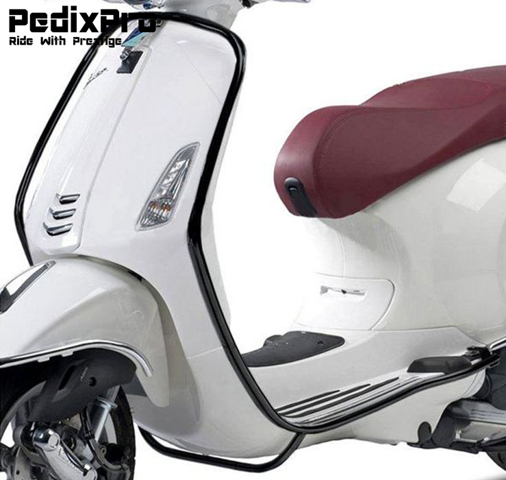 Voorvalbeugel / Sierbeugel Vespa Sprint & Primavera / Elettrica – Mat Zwart, Glans Zwart & Chroom | PedixPro®